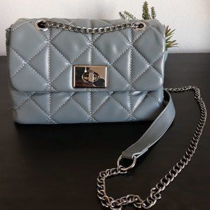 Quilted Chain Blue Shoulder Bag Women Small